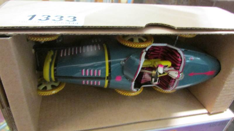 Two boxed Schylling clockwork tin plate Bugatti T-35 racing cars. - Image 2 of 2