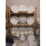 In excess of 50 pieces of Duchess 'Greensleeves' pattern tea and dinnerware, COLLECT ONLY.