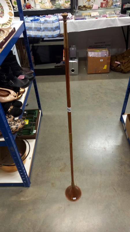A 120cm long copper post horn, COLLECT ONLY