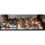 A large collection of unboxed Lledo die cast vans & cars