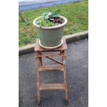 A small wooden step ladder & a planter, COLLECT ONLY