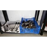 A quantity of stainless steel cutlery etc.