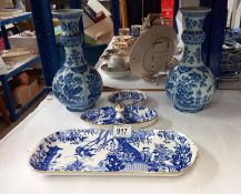 A quantity of blue & white Chinese vases, Royal Crown, Denby blue Mikado dishes