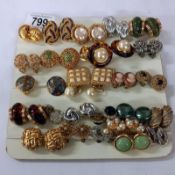 A good selection of vintage clip on earrings