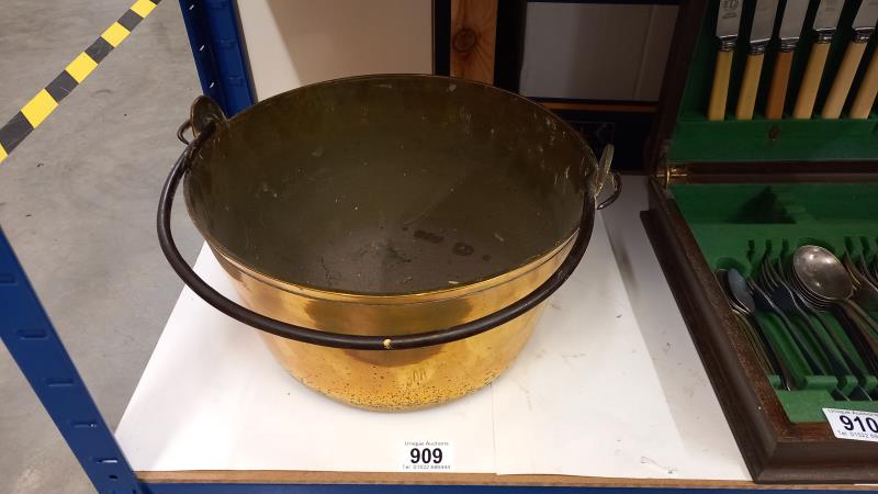 A Victorian brass jam pan, COLLECT ONLY