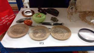 A mixed lot including 3 small Poole pottery plates