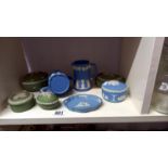 A quantity of Wedgwood blue & green Jasperware
