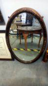 A vintage oval bevel edge mirror, COLLECT ONLY