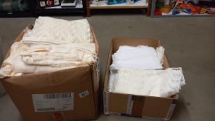 2 boxes of net curtains etc