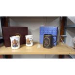 2 boxed Silver Jubilee Beckers by Mulberry Hall, York & a Wedgwood Prince of Wales investiture