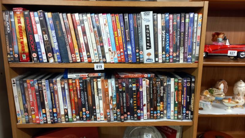 2 shelves of DVD's plus 2 Blu Ray