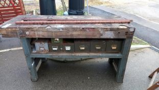 A vintage wooden carpenters bench, COLLECT ONLY