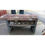 A vintage wooden carpenters bench, COLLECT ONLY