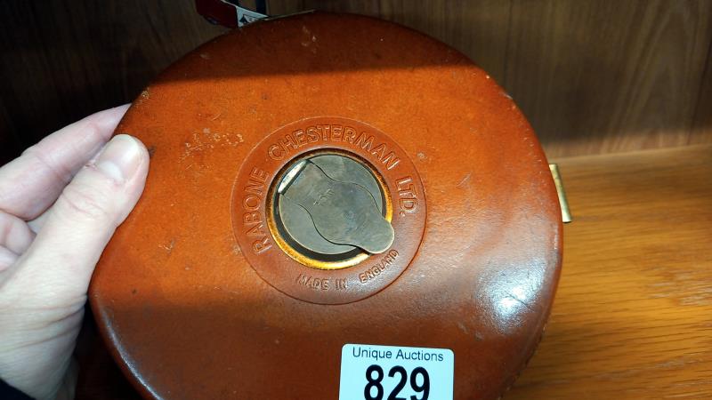 A leather cased Rabone Chesterman tape measure - Image 2 of 2