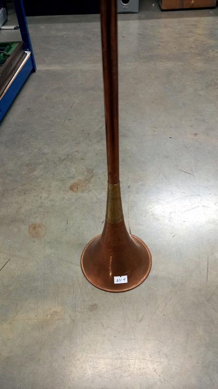 A 120cm long copper post horn, COLLECT ONLY - Image 2 of 3