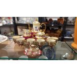 A continental Gloria fine porcelain coffee set plus a miniature set