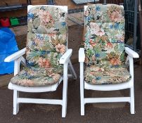 A pair of folding garden loungers, COLLECT ONLY