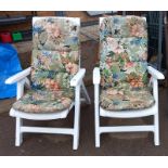 A pair of folding garden loungers, COLLECT ONLY