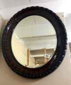 A vintage oval bevel edge mirror, COLLECT ONLY