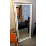 A large white framed mirror. 74cm x 165cm COLLECT ONLY.