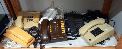 A selection of vintage push button telephones