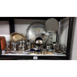 A good selection of stainless steel & chrome plated metalware including sugar bowl & trays etc.