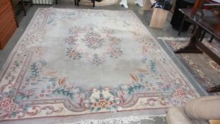 A large beige coloured carpet (needs a clean) A/F 360cm x 261cm COLLECT ONLY