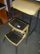 A vintage kitchen step stool, COLLECT ONLY,.
