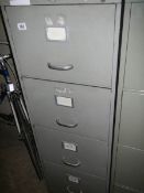 A steel four drawer filing cabinet. COLLECT ONLY