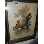 A framed and glazed 1920's Cream of Wheat Co., advertising print "Giddup Uncle".