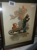 A framed and glazed 1920's Cream of Wheat Co., advertising print "Giddup Uncle".