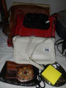 A mixed of ladies purses and bags etc.,