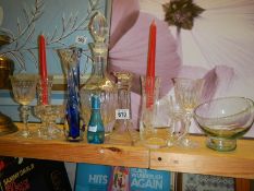 A mixed lot of glassware including decanter, COLLECT ONLY.