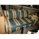 A striped two seat sofa, COLLECT ONLY.