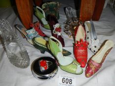 A mixed lot of shoe ornaments.