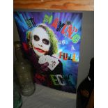 A 3D poster of the Joker.