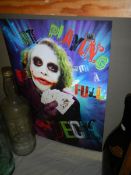 A 3D poster of the Joker.