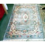 A grey & beige rug - 212cm x 124cm (including tassels) COLLECT ONLY