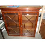 A darkwood astragal glazed bookcase, COLLECT ONLY.