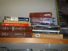 A quantity of antique reference books.