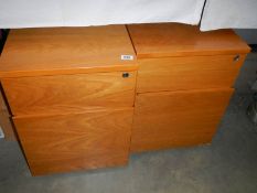 Two oak effect office filing cabinets, COLLECT ONLY.