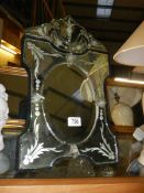A Venetian style dressing table mirror, 30 x 50 cm, COLLECT ONLY.