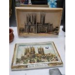 An Osborne ivorex wall plaque of Lincoln Cathedral and one other.