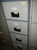 A steel four drawer filing cabinet. COLLECT ONLY