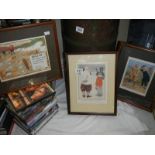Three framed and glazed humorous prints.