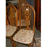 Three wheel back kitchen chairs, COLLECT ONLY.