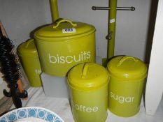 A quantity of vintage style kitchen storage jars, cup stands etc.,