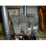 A mixed lot of drinking glasses.