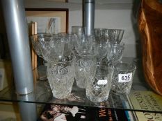 A mixed lot of drinking glasses.