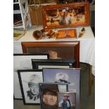 A quantity of John Wayne related items including LE of 95 John Wayn knife a/f, bugle plaque,